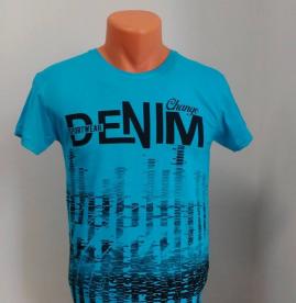 tricou denim albastru