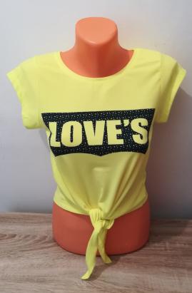 Tricou scurt love's galben